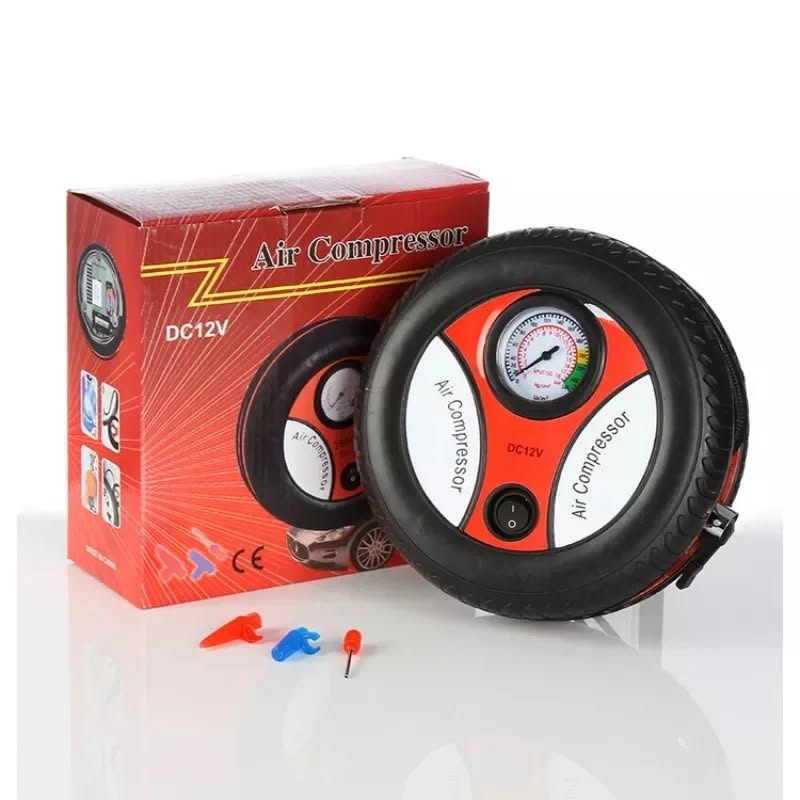 Portable 12V Car Tyre Air Compressor Pump | Fast Inflation for Car, Bike, & Sports Balls | Compact & Easy to Use