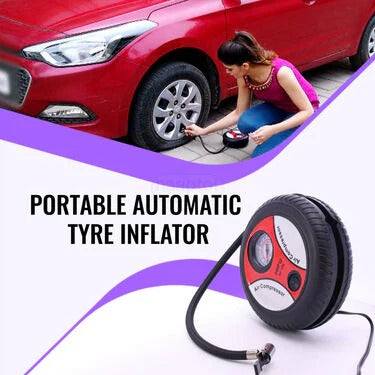 Portable 12V Car Tyre Air Compressor Pump | Fast Inflation for Car, Bike, & Sports Balls | Compact & Easy to Use